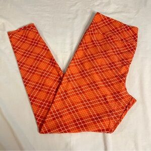 3/$15 LULA ROE Orange Argyle Leggings, TC